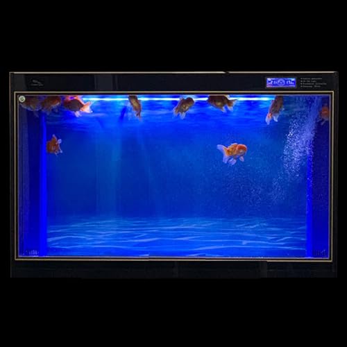 Aquarium Background Blue Black Fish Tank Background Picture 2 Sides Fish Backdrop for Aquarium Wallpaper 12"x 32" (11.8" H x32.3" L)