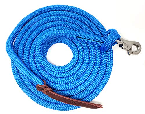Double Braid Lead Rope with Eye Splice Loop (Blue / 14 ft.)