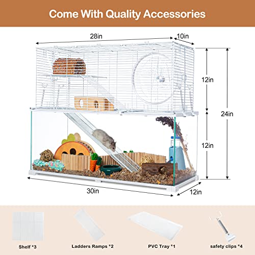 3 Tiers Large Hamster Cages (30"L x 12"W x 24"H)