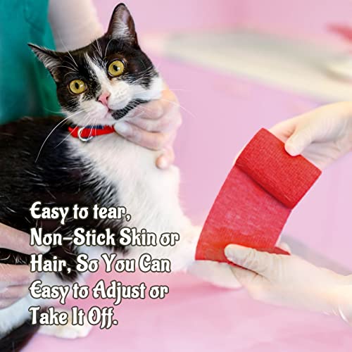 24 Pack Self Adhesive Bandage Wrap (Red / 2 Inch)