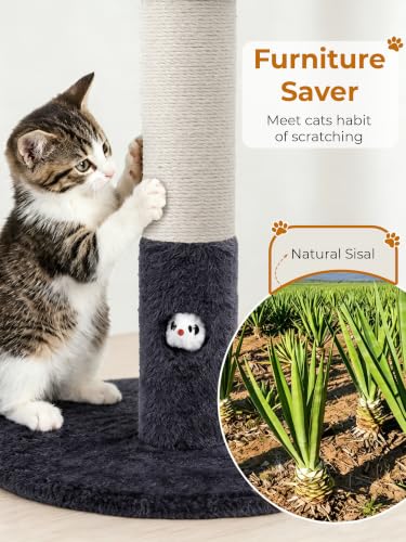 Funny Cat Scratching Posts Sturdy Scratcher Posts 33'' Grey (Dark Grey / 33‘’)