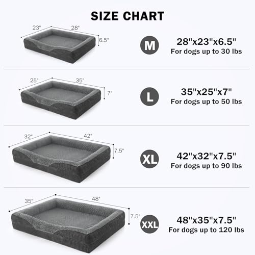 Orthopedic Dog Beds Large Sized (XL (42"x 32"x 7.5") / Grey)