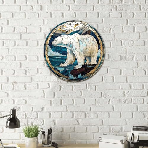 Metal Tin Sign (8×8 Inches / Polar Bear-4)