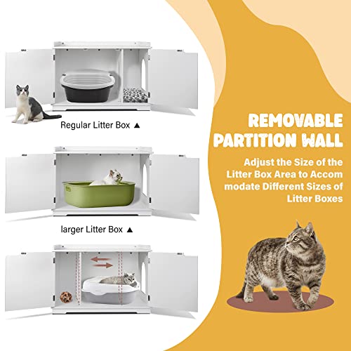 Wooden Cat Litter Cabinet (White)