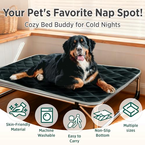 Dog Bed Mat Crate Pad (24.0"L x 18.0"W x 0.7"Th" / Grey Mat)