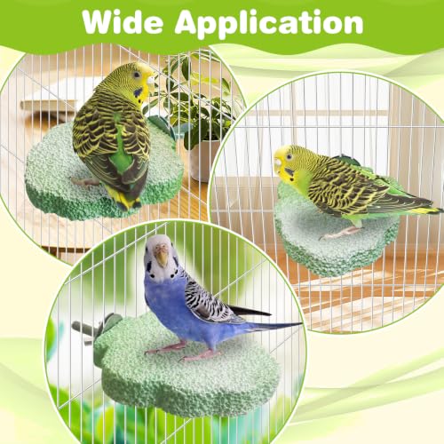 3PCS Bird Beak Grinding Stone Resin Bird Perch Stand Grinding Claw Birds Cage Perch Parrot Climbing Chewing Toys Parakeet Cage Accessories for Budgies Cockatiels Conures
