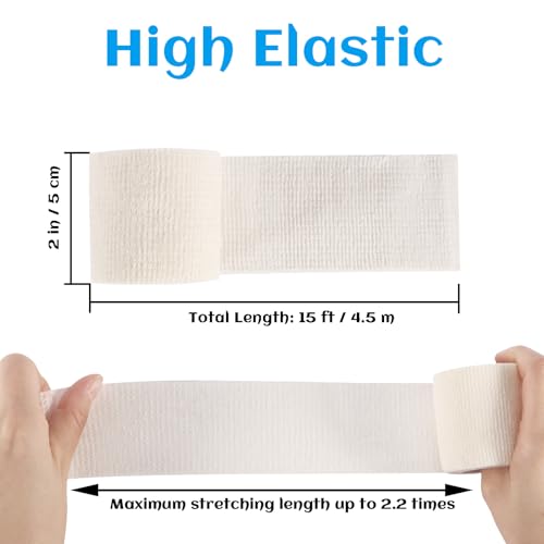36 Rolls Elastic Self Adhesive Bandage Wrap 2 Inch (2 Inch-36 Count White)