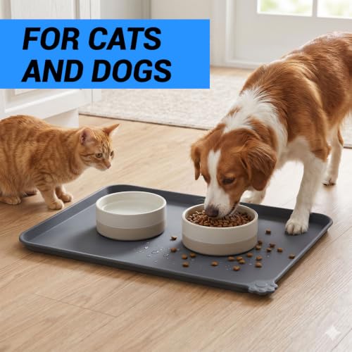 Silicone Pet Feeding Mat (Grey / 22" x 14")