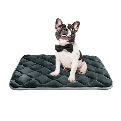 Dog Bed Mat Crate Pad (36.0"L x 23.0"W x 0.7"Th / Grey Mat)