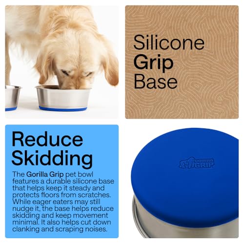 Dog Bowls Food Grade Stainless Steel (Royal Blue / 8 Cup (Set of 2))