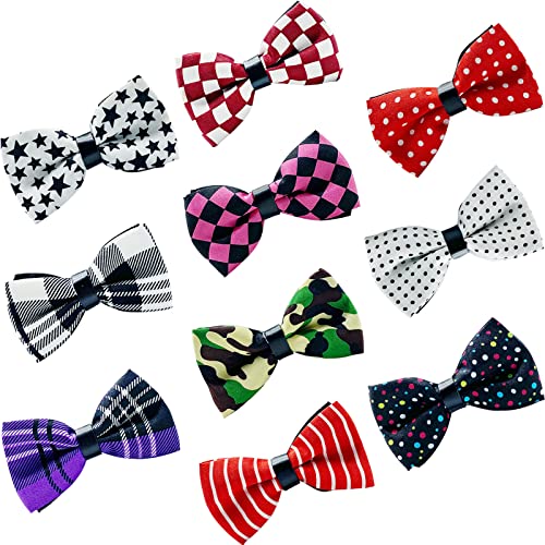 10 PCS Dogs Collar Elastic Attachment Bow Ties for Small Medium Large Pet (Medium)