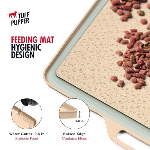 28x20 Large Dog Feeding Mat for Food and Water (Beige / Large - 28" x 20")