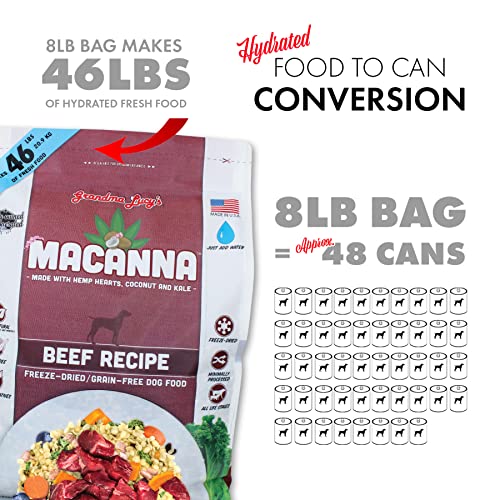 Grandma Lucy’s Macanna Freeze Dried Grain Free Beef Recipe Dog Food 1 Lbs (1 Pound (Pack of 1))