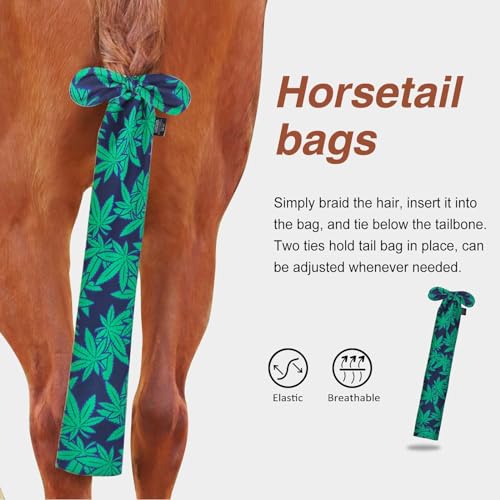 Stretchy Tail Guard for Horses (Green Leaves)