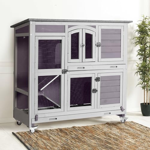 Large Rabbit Hutch Indoor with Chew