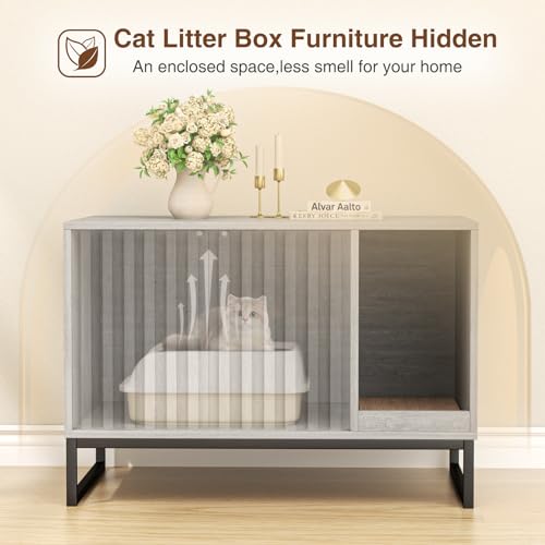 Litter Box Enclosure (Grey / 31.5"L x 20"W x 22"H)