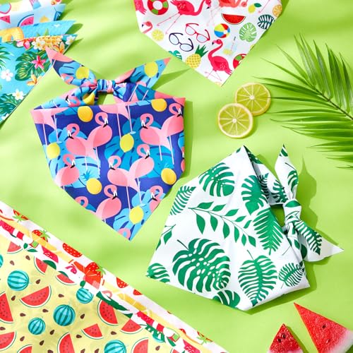 100 Pieces Dog Bandanas Bulk Summer Pet Bandanas Pack Triangle Scarf Bib Kerchief Set for Small Large Dog Costume Accessories Decoration (Fruit / 31.5 x 21.7 x 21.7")