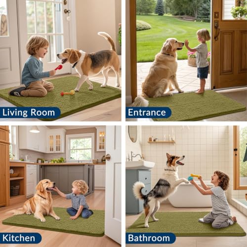 Dog Door Mat for Muddy Paws 70x24 (Willow Green / 70"X24")