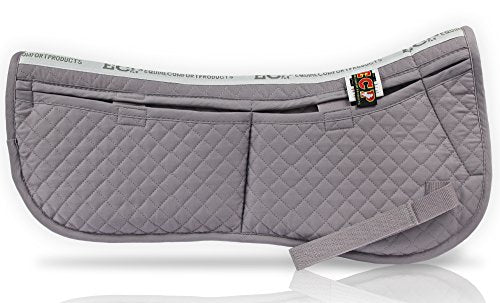 Adjustable Shock Absorbing Memory Foam Half Saddle Pad (Lilac Gray)
