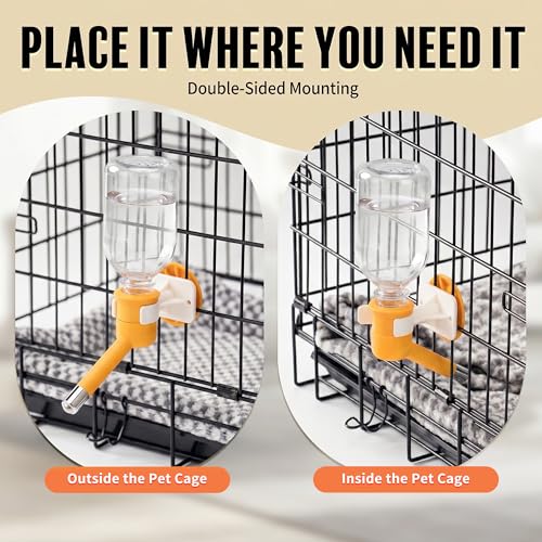 Patented No Drip Dog Water Bottle (C590 Orange / Small Sized Dogs and Cats-10.2 fl.oz)