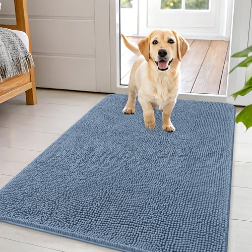 Dog Door Mat for Muddy Paws 44x32 (Airy Blue / 44" X 32")