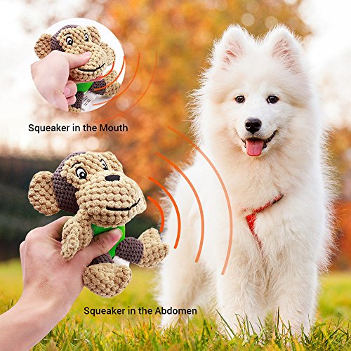 Dog Toys Teeth Cleaning Squeaky Monkey Stuffed Chew Toys 5.9