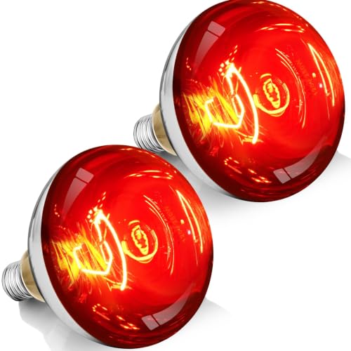 250W R40 Red Heat Lamp Bulbs (Red / 2 Pack)