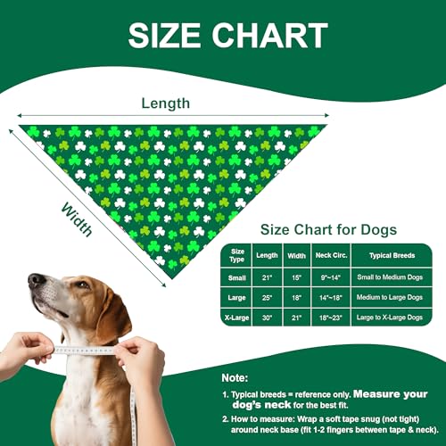 St. Patrick’s Day Dog Bandana for Medium Large Dogs (St. Patrick’s Day - Green / Large)