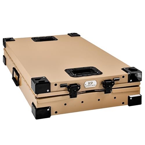 Aluminum Collapsible Dog Crate (Tan / 30.6"L x 22.8"W x 25.7"H)