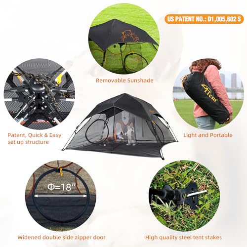 Outdoor Cat Play Tent for Indoors and Outdoors (Black / One layer)
