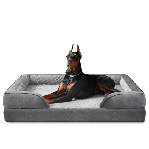 XXL Plus Orthopedic Dog Beds Large Sized (Grey / XXL- PLUS (53"x 42"x 8"))