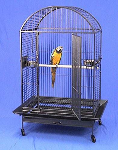 XX Large DomeTop Sturdy Wrought Iron Bird Parrot Cage (Black Vein)