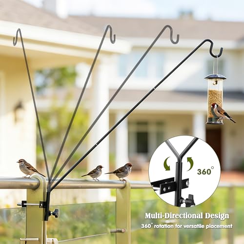 Extended Fence Deck Hook Rail Heavy Duty Bird Feeder Hook (43in Long Fence Hook-1 Pack)