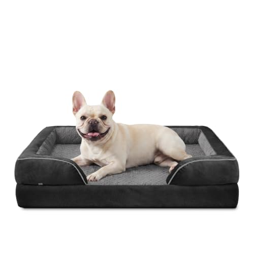 Orthopedic Medium Dog Dogs (Black / M (28"x 23"x 6.5"))