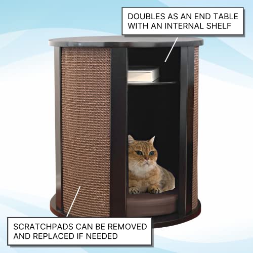 Purrrrfect End Table Cat Bed Cave in Black Espresso (Espresso)