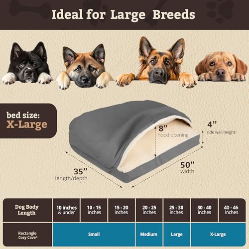 Rectangle Cozy Cave Dog Bed (Anthracite / Extra Large)