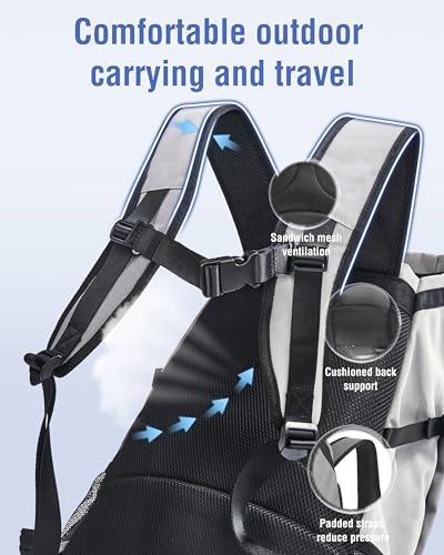 Dog Backpack Carrier for Small and Medium Dogs with Detachable Waist Bag（S） (10.2"L x 6.6"W x 21.2"H)