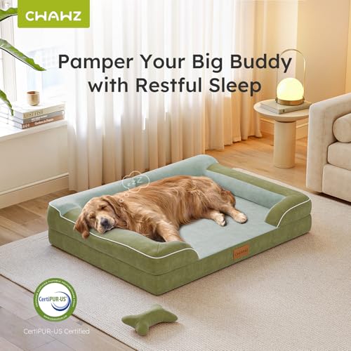 Jumbo Dog Bed for Extra Large Dogs (Dark Green / Jumbo(45"L x 35"W x 9.5"Th))