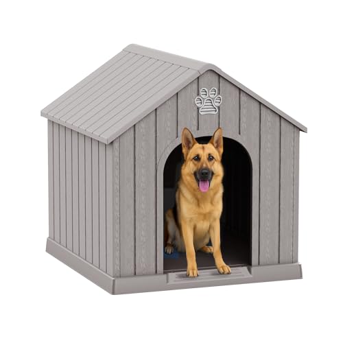 Dog House Outdoor Large Breed (Grey / 38.62*36.26*38.07)