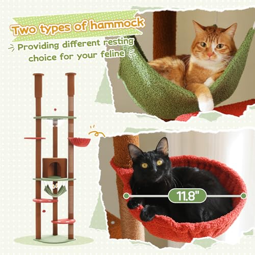 Floor to Ceiling Cat Tree (XXL(93''-101'') / Brown)