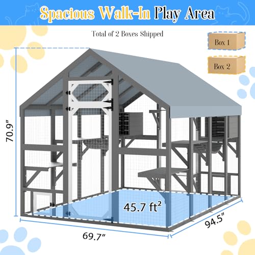 Catio Outdoor Cat Enclosure (69.7"L x 94.5"W x 70.9"H)