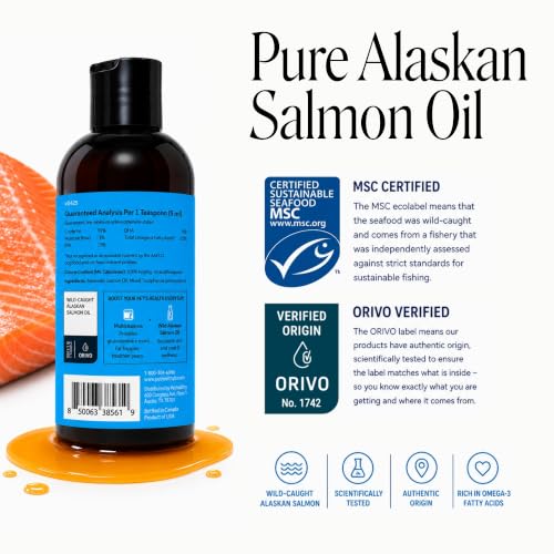 Vet Recommended Salmon Oil for Dogs and Cats (8 Fl Oz)