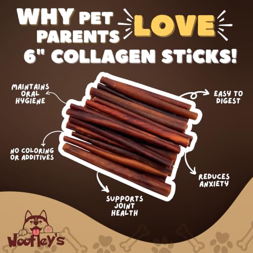 6 Inch Collagen Bully Sticks for Dogs