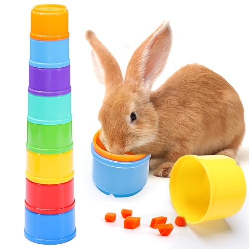 8 Pcs Stacking Cups for Bunny (Rainbow)