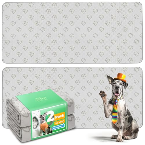 Washable Pee Pads for Dogs (Khaki / 43" x 98" (2 Packs))