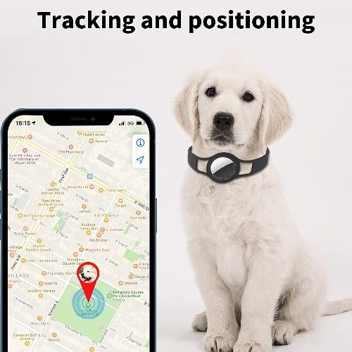 SaharaCase Silicone Dog Collar for Apple AirTag (Black)