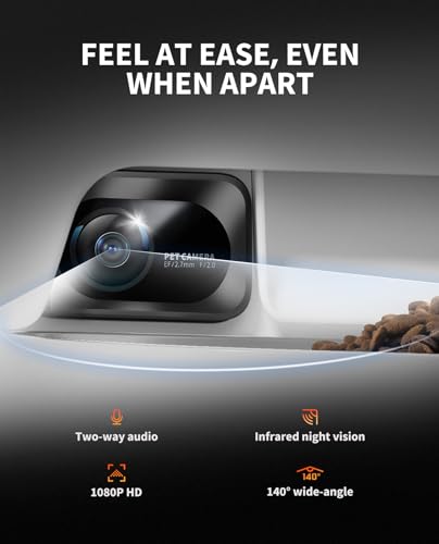 Automatic Cat Dog Feeder with Camera (White with Double Food Hopper)
