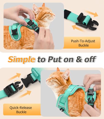 Cat Harness and Leash Set (H600 Pro Green / Small (7-12lb))