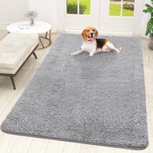 Dog Door Mat for Muddy Paws 70x46 (Light Grey / 70" X 46")