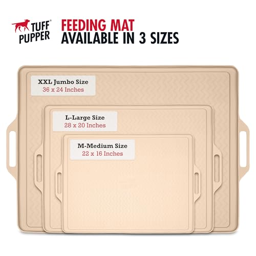 36x24 XXL Dog Feeding Mat for Food and Water (Beige / XX-Large - 36" x 24")
